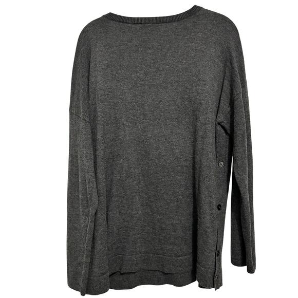 Talbots Sweater Women Gray Buttons Wool Nylon Blend Size XL P Pullover - Picture 5 of 6